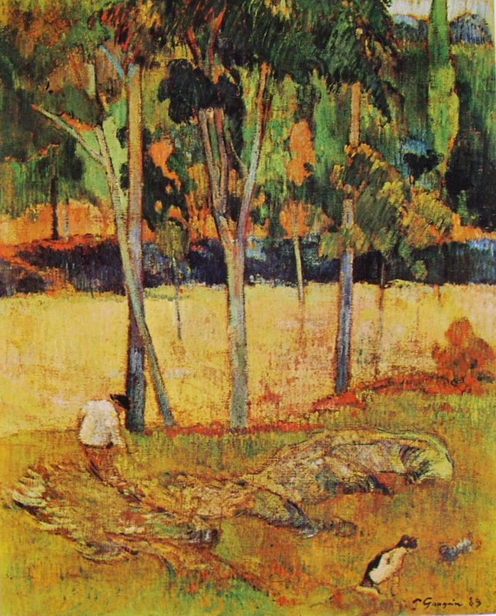 Paul Gauguin-contadino che raccoglie il fieno
