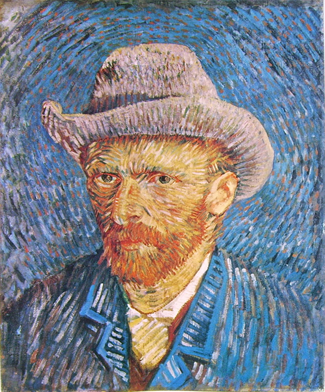 Van Gogh autoritratto dell\'estate 1887 con cappello di feltro