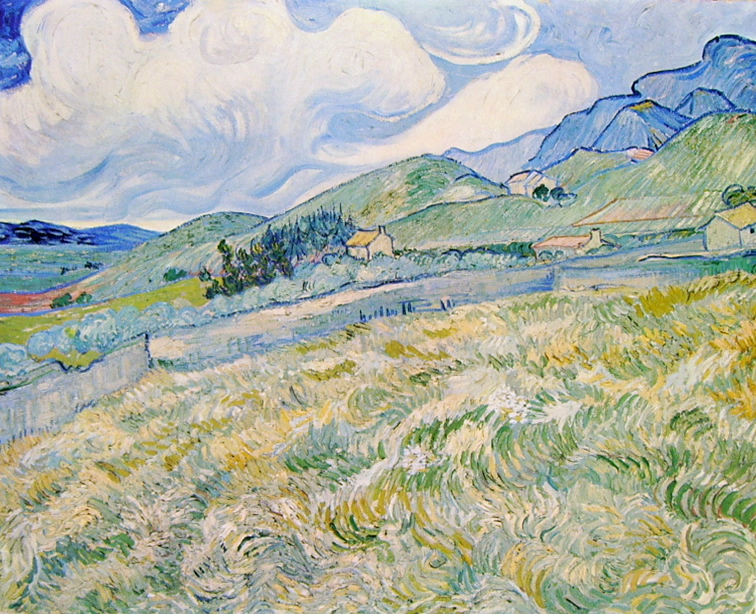 Van Gogh campo d\'orzo con nuvola