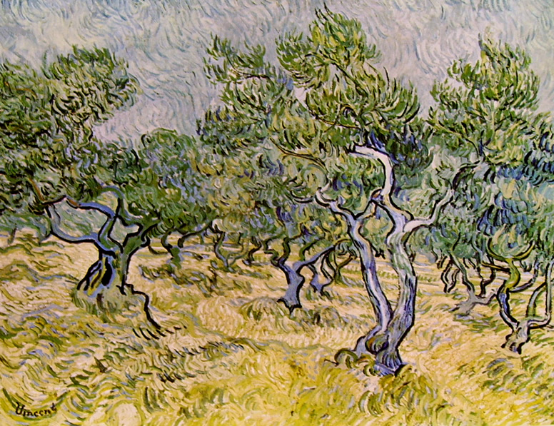 Van Gogh oliveto con cielo azzurro