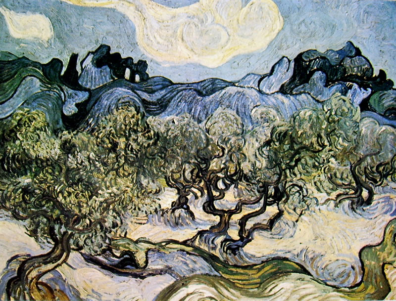 Van Gogh oliveto con nuvola bianca